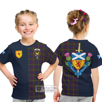 Durie Tartan Kid T-Shirt Alba with Scottish Lion Royal Arm Half Style - Tartan Vibes Clothing