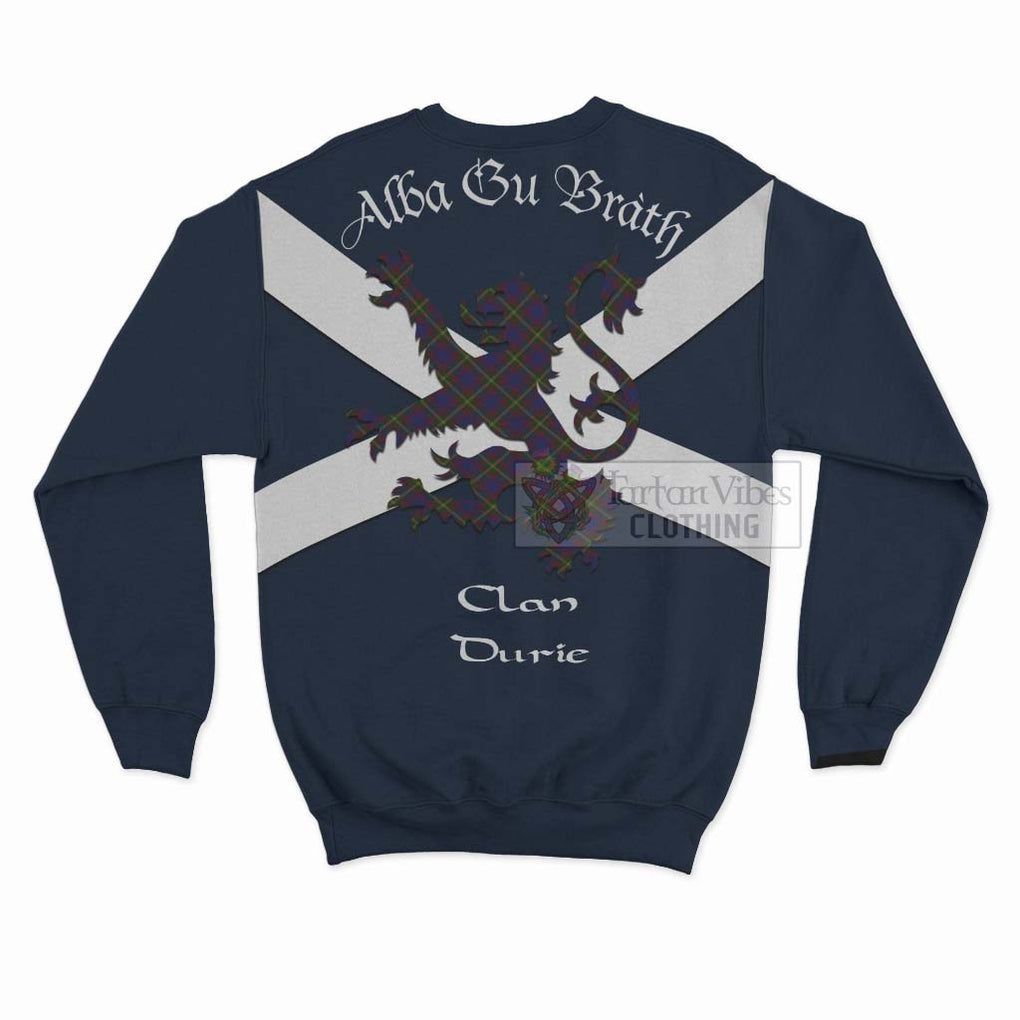 Durie Tartan Lion Rampant Sweatshirt Proudly Display Your Heritage with Alba Gu Brath and Clan Name - Tartan Vibes Clothing