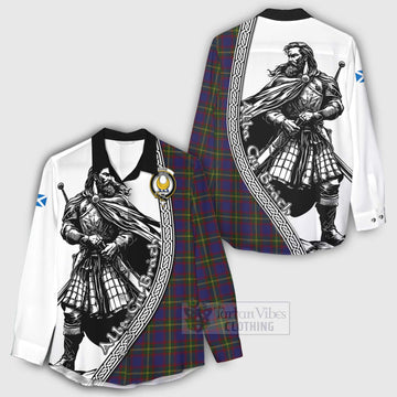 Durie Tartan Clan Crest Women's Casual Shirt with Highlander Warrior Celtic Style - Tartan Vibes Clothing