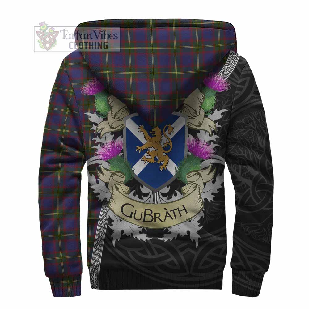 Tartan Vibes Clothing Durie Tartan Family Crest Sherpa Hoodie Lion Rampant Royal Thistle Shield Celtic Inspired