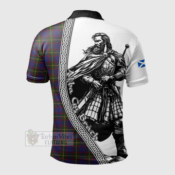 Durie Tartan Clan Crest Polo Shirt with Highlander Warrior Celtic Style - Tartan Vibes Clothing