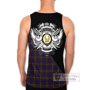 Durie Tartan Men's Tank Top with Family Crest and Military Logo Style - Tartan Vibes Clothing