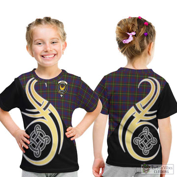 Durie Tartan Kid T-Shirt with Family Crest and Celtic Symbol Style - Tartan Vibes Clothing