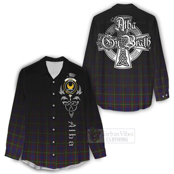 Durie Tartan Women's Casual Shirt Featuring Alba Gu Brath Family Crest Celtic Inspired - Tartan Vibes Clothing