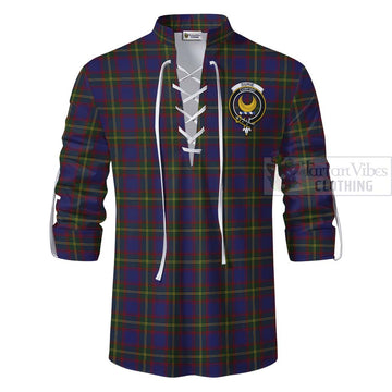 Durie Tartan Ghillie Kilt Shirt with Family Crest Celtic Skull Style - Tartan Vibes Clothing