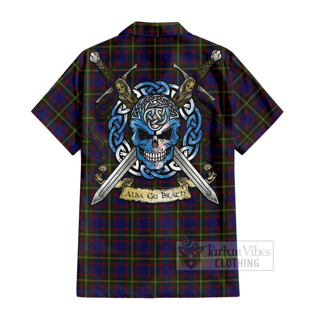 Durie Tartan Hawaiian Shirt with Family Crest Celtic Skull Style - Tartan Vibes Clothing
