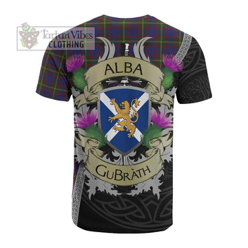 Tartan Vibes Clothing Durie Tartan Family Crest Cotton T-shirt Lion Rampant Royal Thistle Shield Celtic Inspired