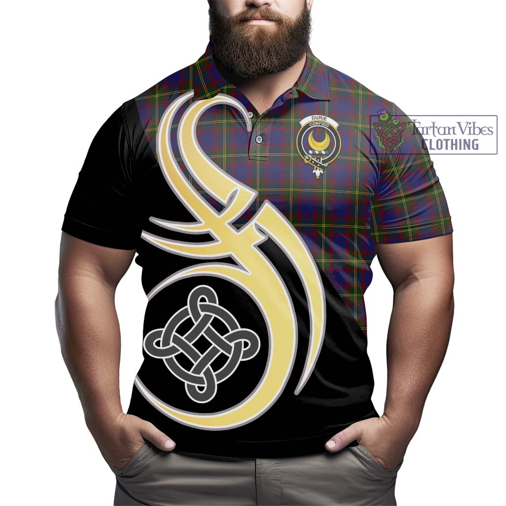 Durie Tartan Polo Shirt with Family Crest and Celtic Symbol Style - Tartan Vibes Clothing