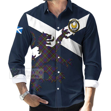 Durie Tartan Lion Rampant Long Sleeve Button Shirt Proudly Display Your Heritage with Alba Gu Brath and Clan Name Men's Shirt - Tartan Vibes Clothing