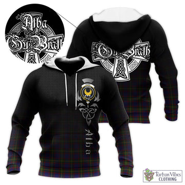 Durie Tartan Knitted Hoodie Featuring Alba Gu Brath Family Crest Celtic Inspired - Tartan Vibes Clothing