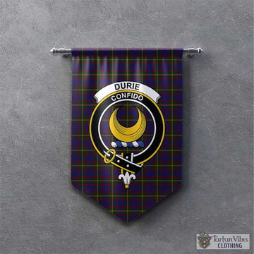 Durie Tartan Gonfalon, Tartan Banner with Family Crest - Tartan Vibes Clothing