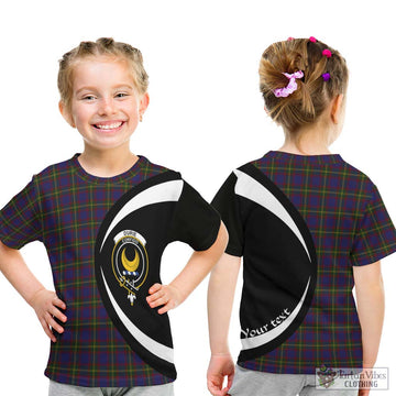 Durie Tartan Kid T-Shirt with Family Crest Circle Style - Tartan Vibes Clothing