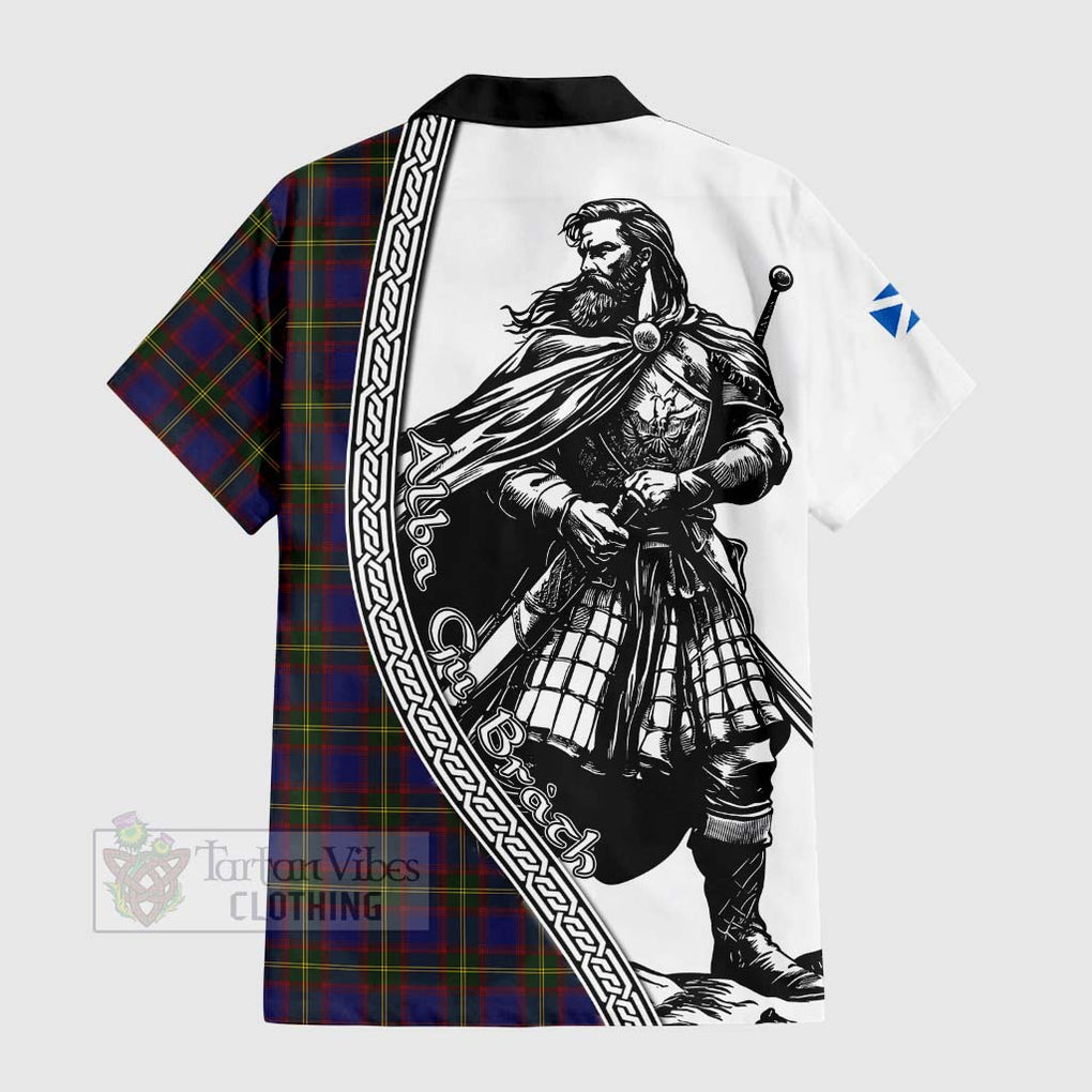 Durie Tartan Clan Crest Hawaiian Shirt with Highlander Warrior Celtic Style - Tartan Vibes Clothing