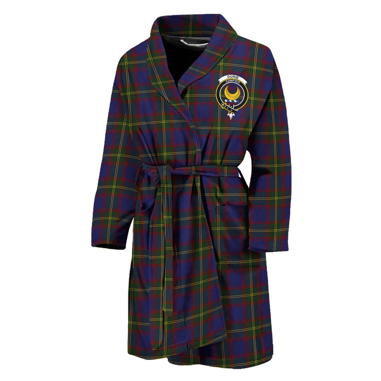 Durie Tartan Bathrobe with Family Crest Unisex M - Tartan Vibes Clothing
