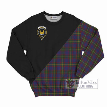 Durie Tartan Sweatshirt with Family Crest and Military Logo Style - Tartan Vibes Clothing