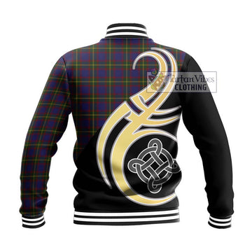 Durie Tartan Baseball Jacket with Family Crest and Celtic Symbol Style - Tartan Vibes Clothing