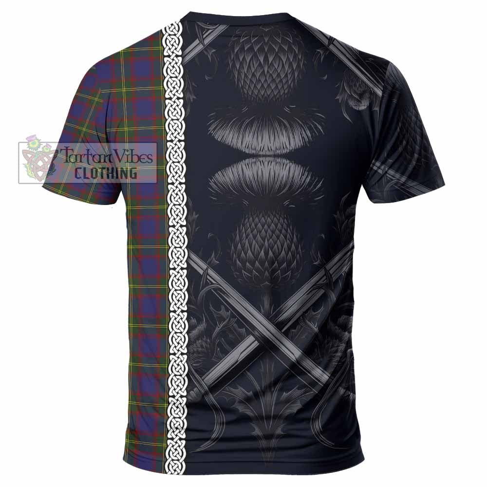 Durie Tartan T-Shirt with Family Crest Cross Sword Thistle Celtic Vibes - Tartan Vibes Clothing