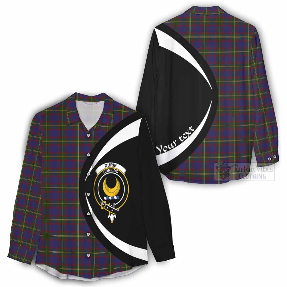 Durie Tartan Women's Casual Shirt with Family Crest Circle Style - Tartan Vibes Clothing