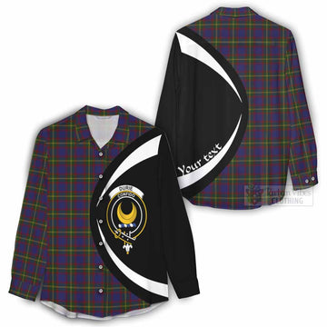 Durie Tartan Women's Casual Shirt with Family Crest Circle Style - Tartan Vibes Clothing