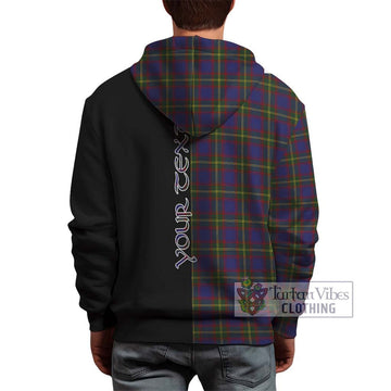 Durie Tartan Hoodie with Family Crest and Half Of Me Style - Tartan Vibes Clothing