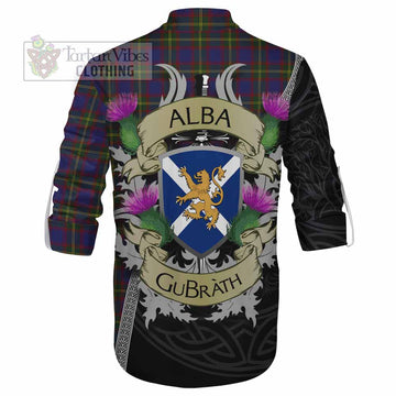 Durie Tartan Family Crest Ghillie Kilt Shirt Lion Rampant Royal Thistle Shield Celtic Inspired - Tartan Vibes Clothing