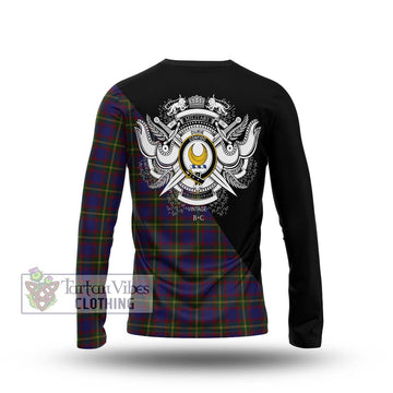 Durie Tartan Long Sleeve T-Shirt with Family Crest and Military Logo Style - Tartan Vibes Clothing