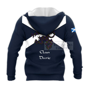 Durie Tartan Lion Rampant Knitted Hoodie Proudly Display Your Heritage with Alba Gu Brath and Clan Name - Tartan Vibes Clothing