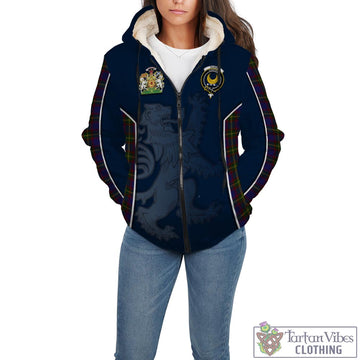 Durie Tartan Sherpa Hoodie with Family Crest and Lion Rampant Vibes Sport Style - Tartan Vibes Clothing