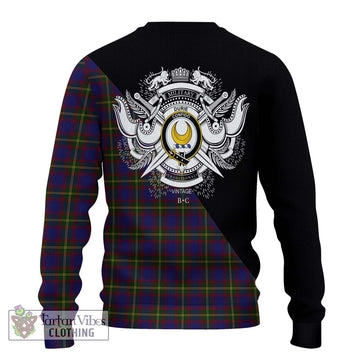 Durie Tartan Ugly Sweater with Family Crest and Military Logo Style - Tartan Vibes Clothing