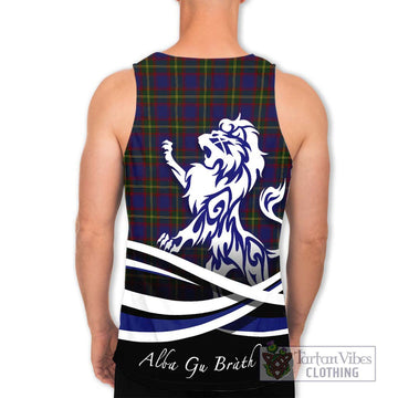 Durie Tartan Men's Tank Top with Alba Gu Brath Regal Lion Emblem - Tartan Vibes Clothing