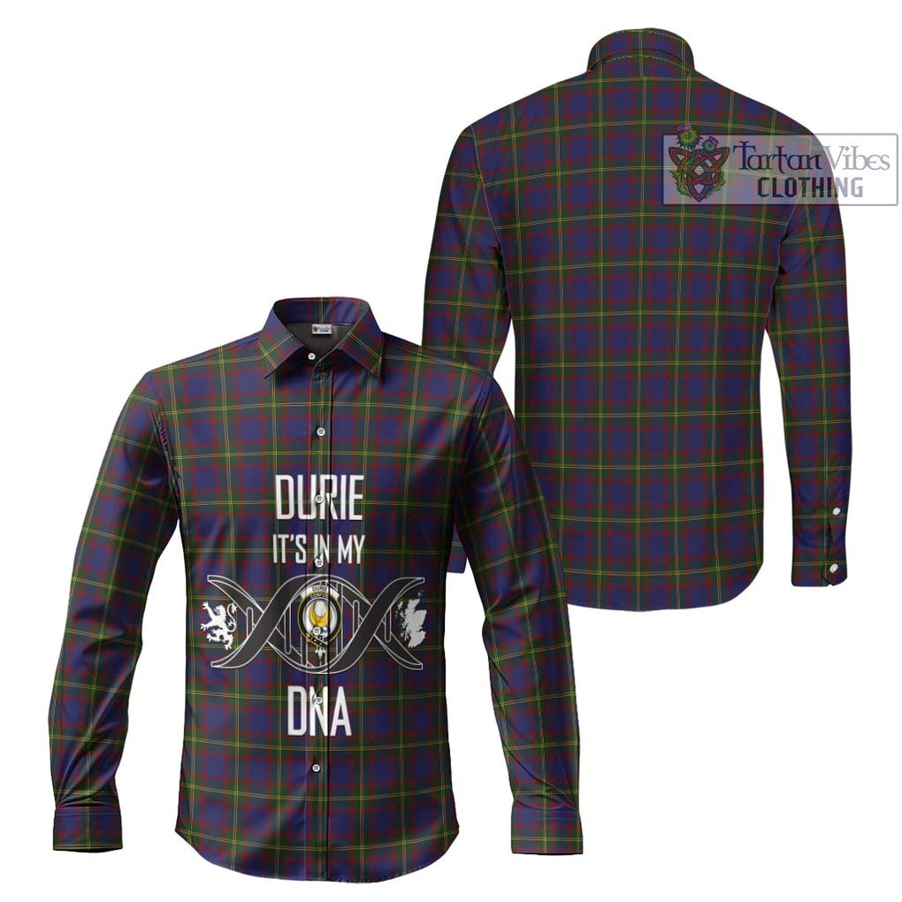 Durie Tartan Long Sleeve Button Shirt with Family Crest DNA In Me Style Men's Shirt - Tartanvibesclothing Shop