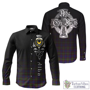 Durie Tartan Long Sleeve Button Up Featuring Alba Gu Brath Family Crest Celtic Inspired - Tartan Vibes Clothing