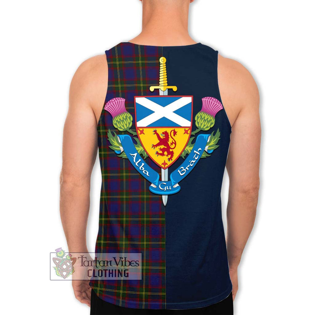 Durie Tartan Men's Tank Top Alba with Scottish Lion Royal Arm Half Style - Tartan Vibes Clothing