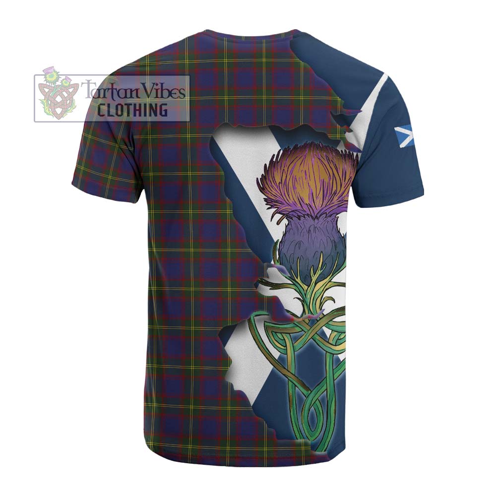 Tartan Vibes Clothing Durie Tartan Family Crest Cotton T-shirt Scottish Thistle Celtic Inspired