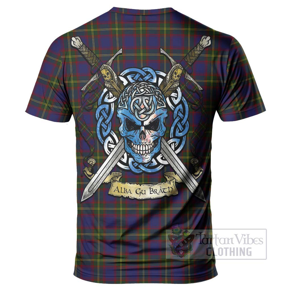Durie Tartan T-Shirt with Family Crest Celtic Skull Style - Tartan Vibes Clothing