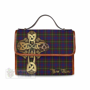 Tartan Vibes Clothing Durie Tartan Waterproof Canvas Bag Golden Thistle Celtic Cross Style
