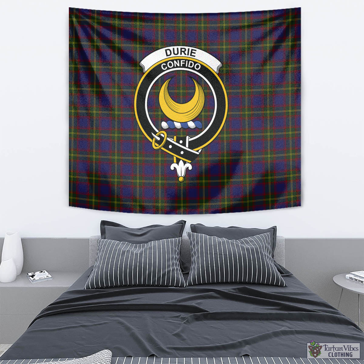 Durie Tartan Tapestry Wall Hanging and Home Decor for Room with Family Crest - Tartan Vibes Clothing