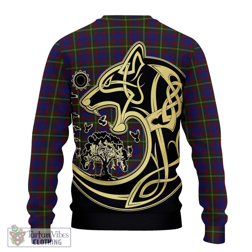 Durie Tartan Ugly Sweater with Family Crest Celtic Wolf Style - Tartan Vibes Clothing