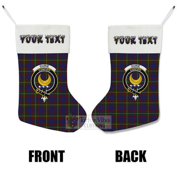 Durie Tartan Family Crest Christmas Stocking with Personalized Text - Tartan Vibes Clothing