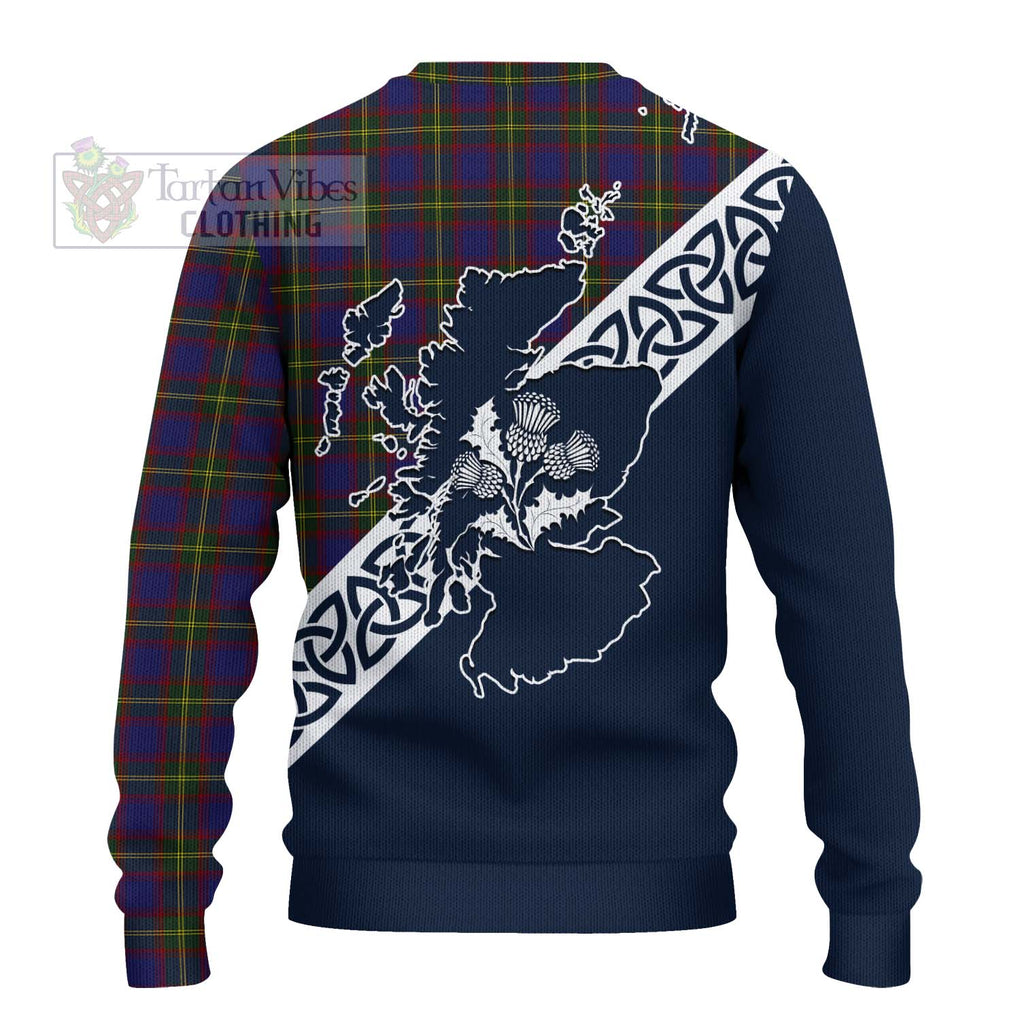 Durie Tartan Ugly Sweater Featuring Thistle and Scotland Map - Tartan Vibes Clothing