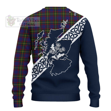 Durie Tartan Ugly Sweater Featuring Thistle and Scotland Map - Tartan Vibes Clothing