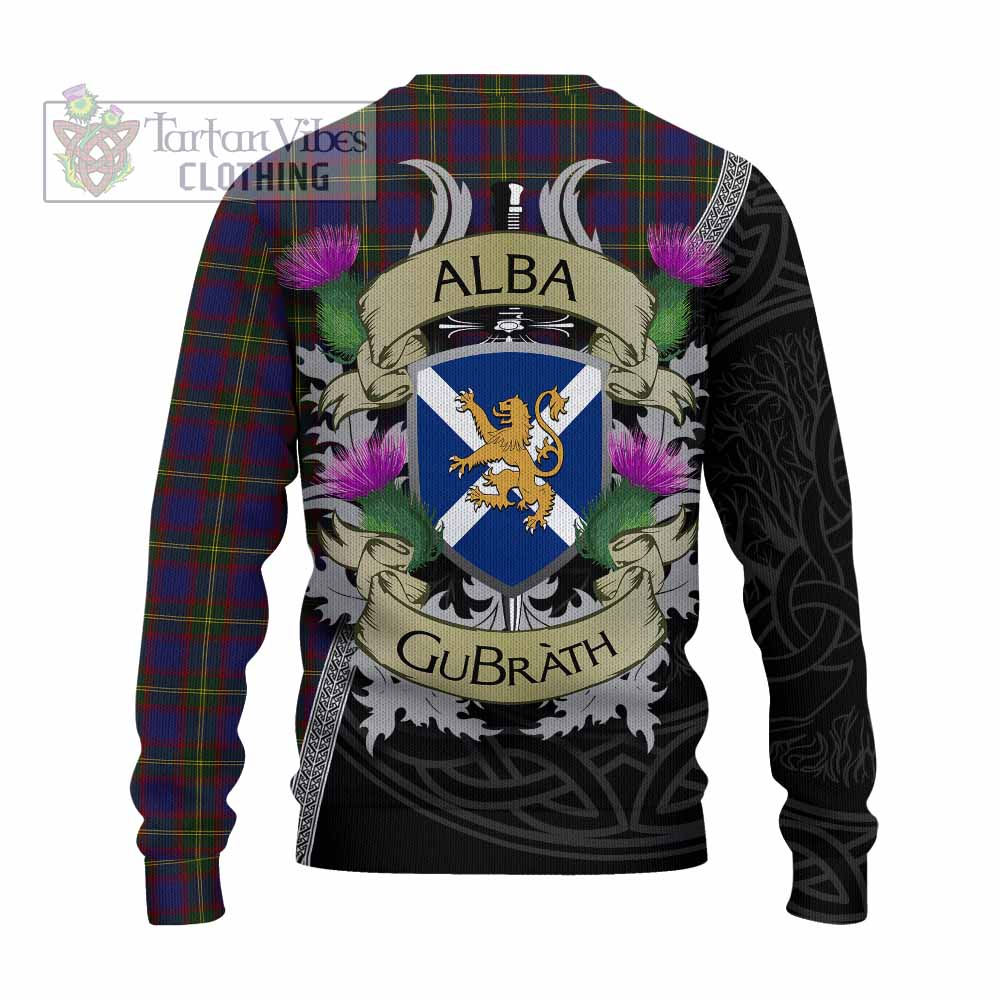 Durie Tartan Family Crest Knitted Sweater Lion Rampant Royal Thistle Shield Celtic Inspired - Tartan Vibes Clothing