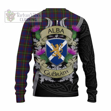 Durie Tartan Family Crest Knitted Sweater Lion Rampant Royal Thistle Shield Celtic Inspired - Tartan Vibes Clothing