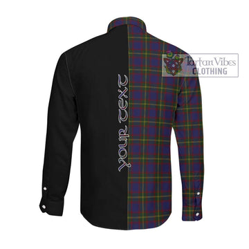 Durie Tartan Long Sleeve Button Shirt with Family Crest and Half Of Me Style Men's Shirt - Tartanvibesclothing Shop