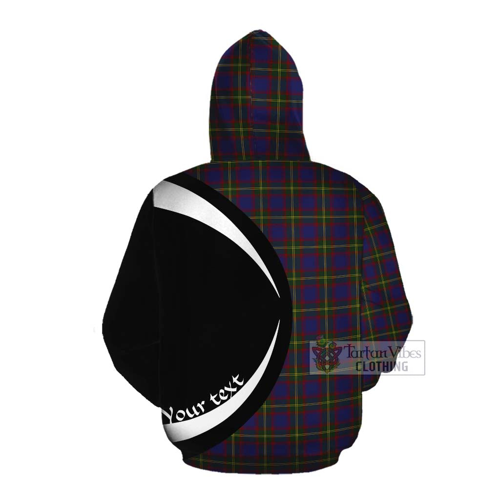 Durie Tartan Cotton Hoodie with Family Crest Circle Style Pullover Hoodie - Tartan Vibes Clothing