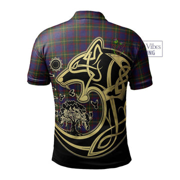 Durie Tartan Polo Shirt with Family Crest Celtic Wolf Style - Tartan Vibes Clothing