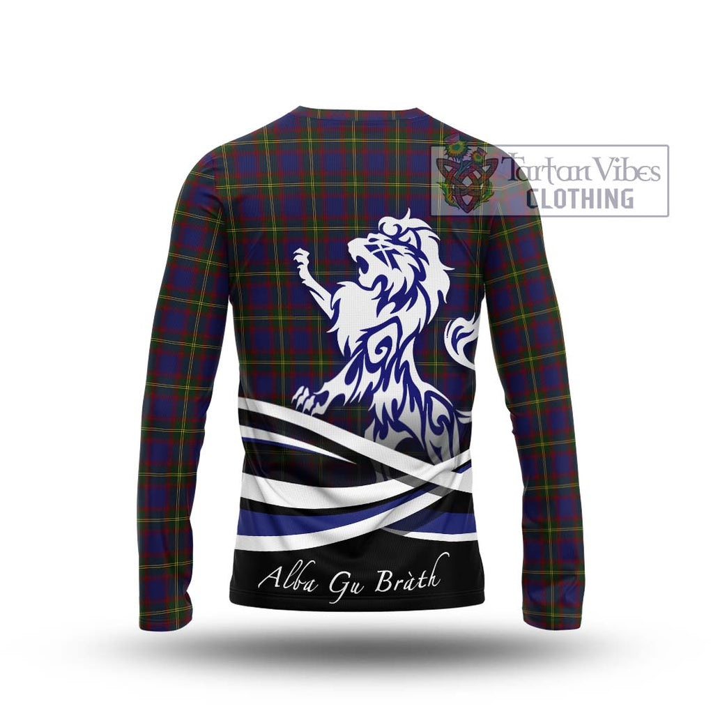 Durie Tartan Long Sleeve T-Shirt with Alba Gu Brath Regal Lion Emblem - Tartan Vibes Clothing