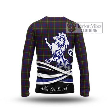Durie Tartan Long Sleeve T-Shirt with Alba Gu Brath Regal Lion Emblem - Tartan Vibes Clothing