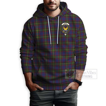 Durie Tartan Hoodie with Family Crest and Bearded Skull Holding Bottles of Whiskey - Tartan Vibes Clothing