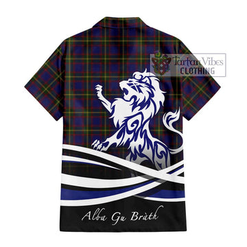 Durie Tartan Hawaiian Shirt with Alba Gu Brath Regal Lion Emblem - Tartan Vibes Clothing